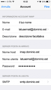 App Mail su iPhone e iPad durante il download dei messaggi dell'account configurato