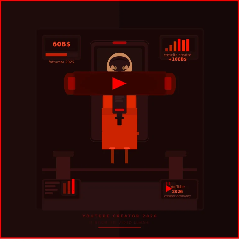 Scopri di più sull'articolo YouTube creator 2026: il boom dei video lunghi che ha battuto Netflix